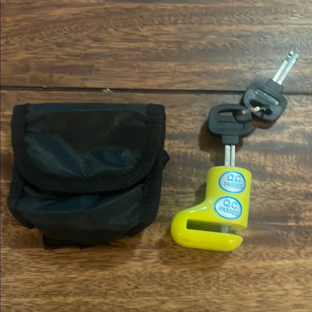 Yellow Security motorcycle /bicycle Lock with Black Pouch
